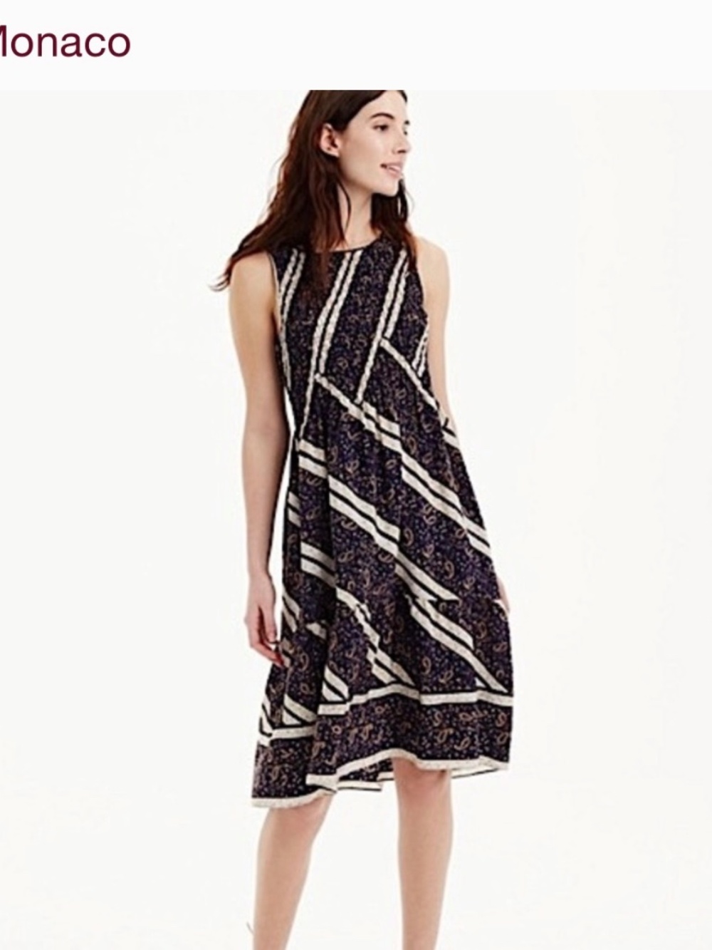 Club Monaco Silk Nevaeh Sleeveless Paisley Dress  like new